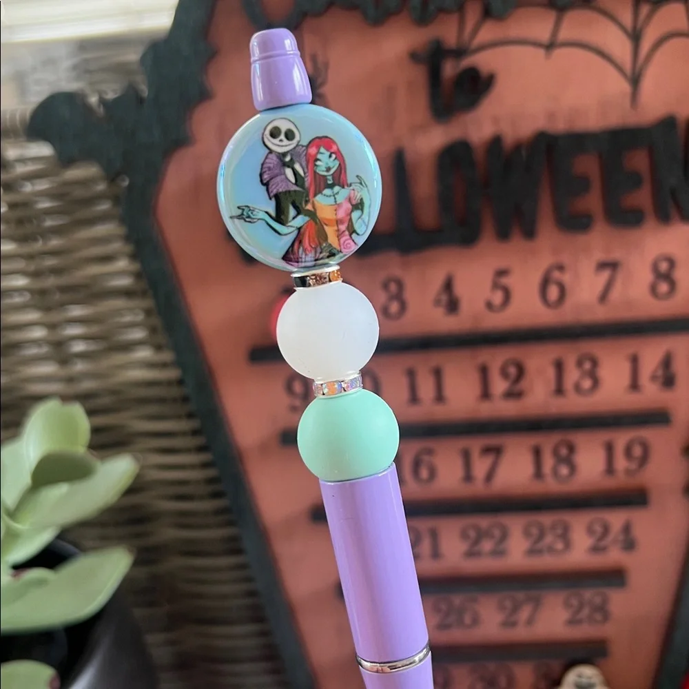 Jack And Sally Purple and Mint Decorative Pen